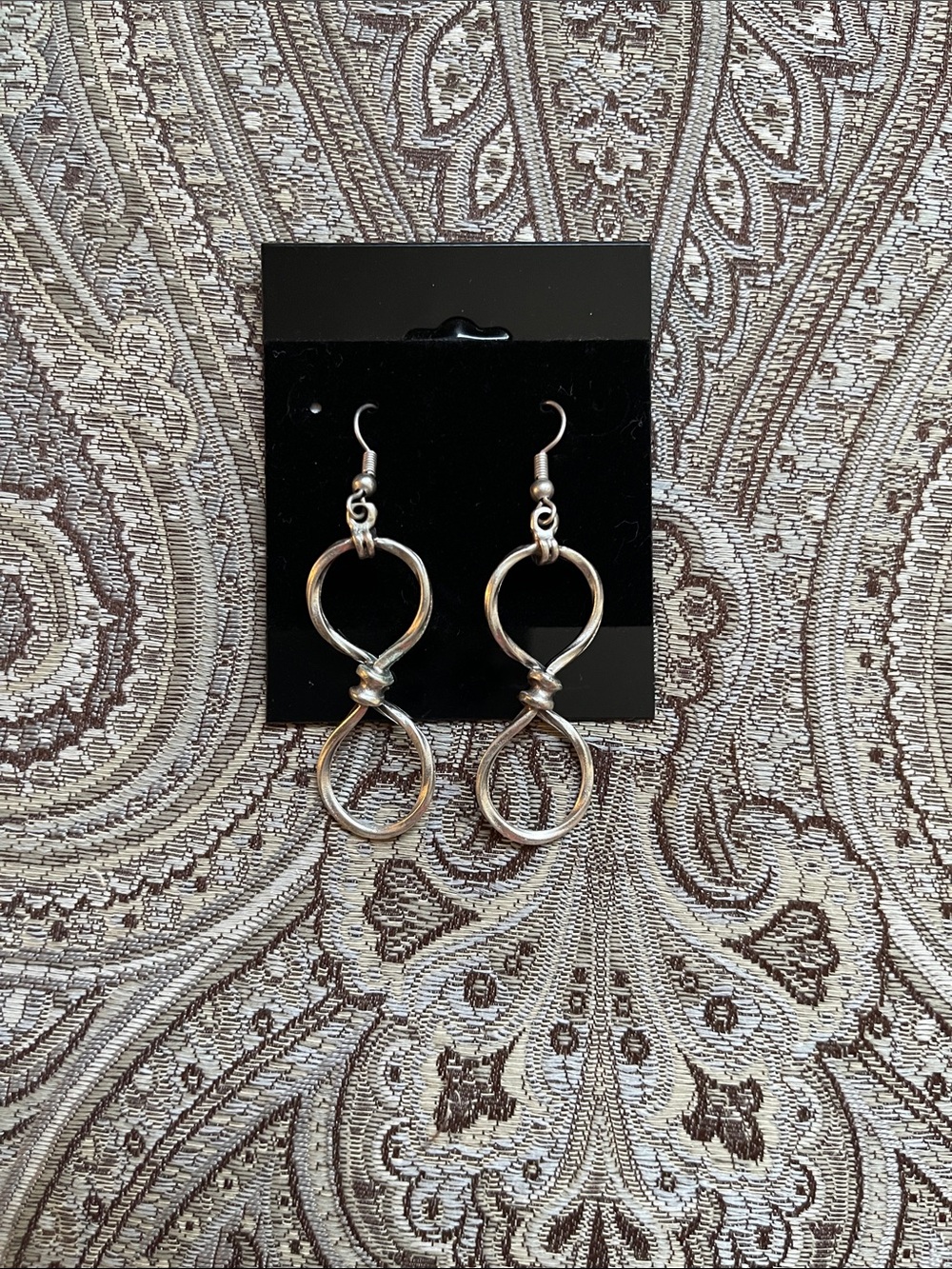 Silver Plated Loop Dangle Earrings